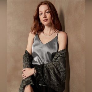 Banana Republic Charcoal Satin Top